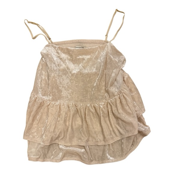 AMERICAN EAGLE Elegant Cream Ruffle Women's Top - Picture 1 of 3